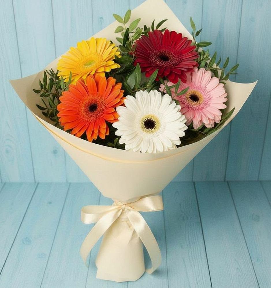 Букет праздник в Обшаровка Букет цветов из: Герберы в Обшаровка