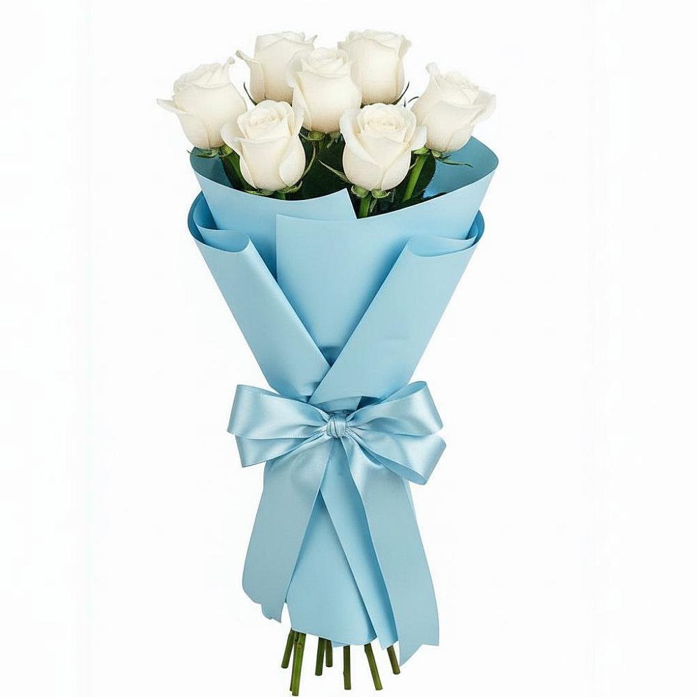 7 Белых роз Проуд в Обшаровка Букет 7 белых роз Проуд в Обшаровка