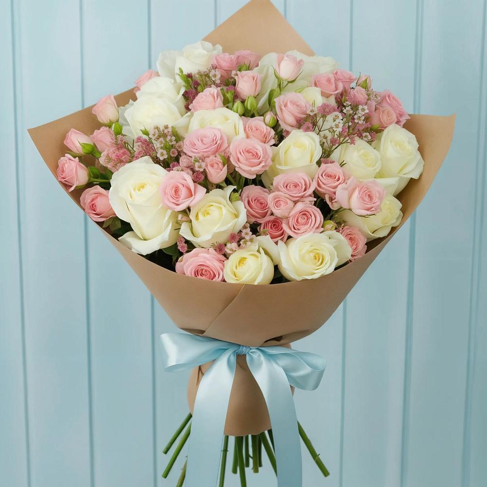 Букет романтичный подарок в Обшаровка Букет цветов из: Розы в Обшаровка