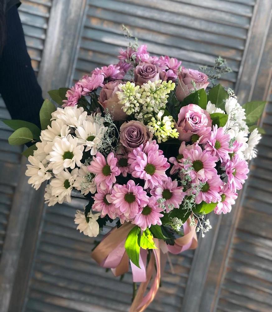 Букет Цветочный шарм в Обшаровка Букет цветов из: Хризантемы и Розы в Обшаровка