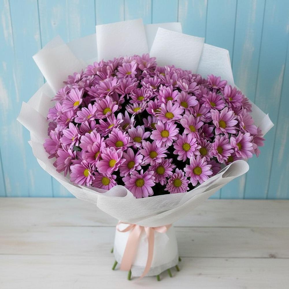Букет сиреневая охапка в Обшаровка Букет цветов из: Хризантемы в Обшаровка