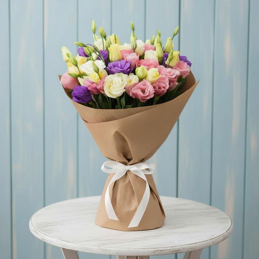 Букет Цветная эустома в Обшаровка Букет цветов из: Лизиантусы в Обшаровка