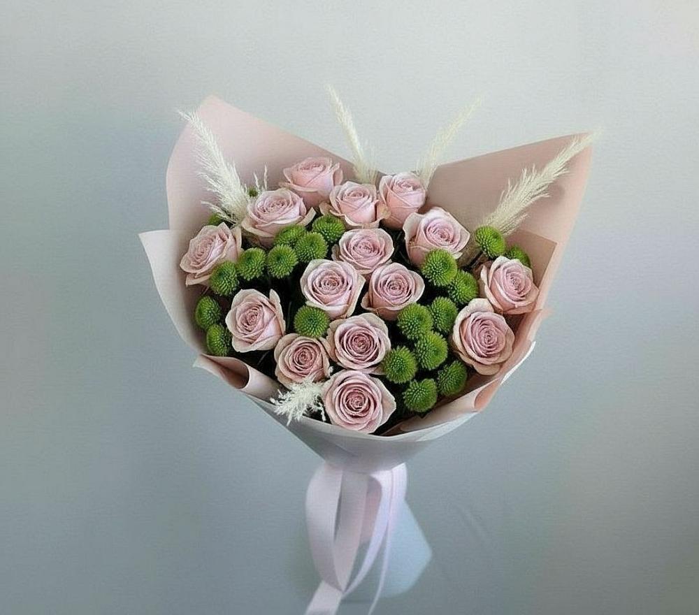 Букет доброе утро в Обшаровка Букет цветов из: Розы и Хризантемы в Обшаровка