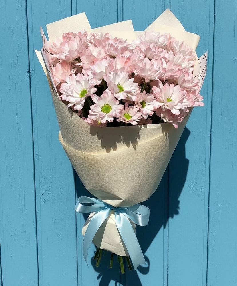 Букет Розовые хризантемы в Обшаровка Букет цветов из: Хризантемы в Обшаровка
